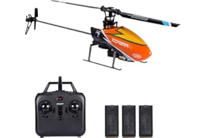 GoolRC C129 RC Helicopter for Adults, 4 Channel 2.4Ghz Remote Control Helicopter with 6-Axis Gyro, Aileronless RC Aircraft with Altitude Hold and 3 Batteries (Orange)