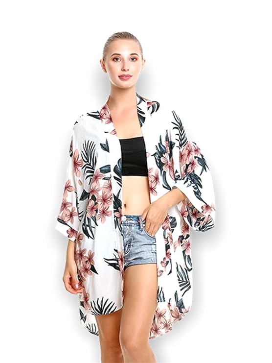 Buy Chix Women's Floral Kimono Cover Up (Blush Floral) at Amazon.in
