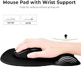 EooCoo Memory Foam Mouse Pad Wrist Support, Ergonomic 23x19 cm, Non-Slip view 2