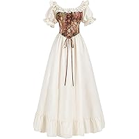 Amazon.com: NSPSTT White Renaissance Dress Women Fairy Dress Victorian  Medieval Costume, Fairy Apricot, S : Clothing, Shoes & Jewelry