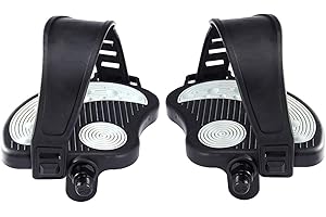 Beyoung Exercise Bike Pedals with Straps, 9/16" Stationary Recumbent Bike Pedals for Indoor Exercycle Bike,Spin Bike,Toe Cages for Peloton Bike, 1 Pair