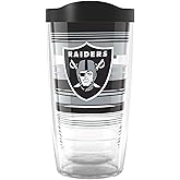 Tervis NFL Las Vegas Raiders - Hype Stripes Made in USA Double Walled Insulated Tumbler Travel Cup Keeps Drinks Cold & Hot, 16oz, Classic