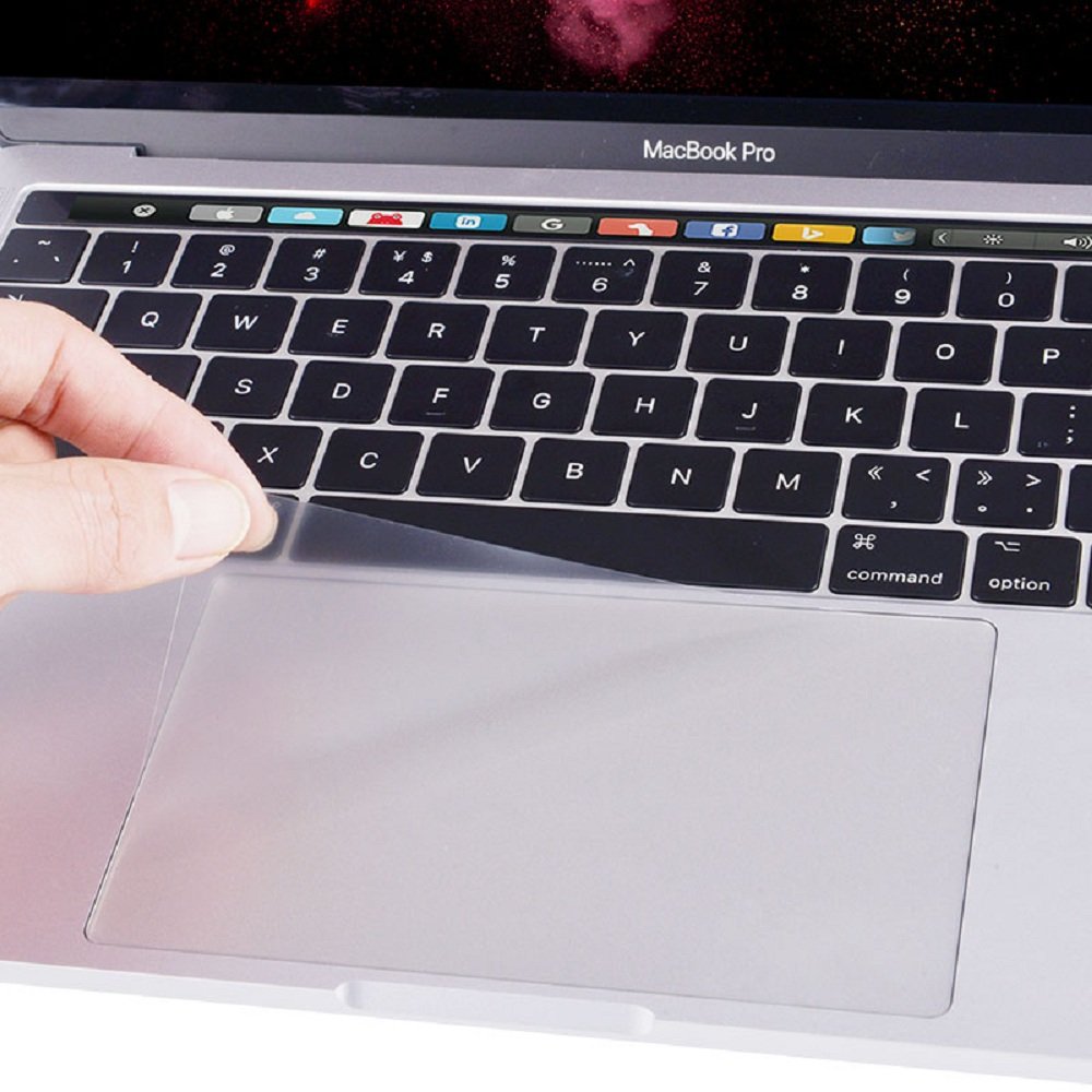 Se7enline MacBook Pro Touchpad Protector Trackpad Cover Unti-Scratch Smooth Surface Unti-Water for MacBook pro 15 Inch with Touch bar Model A1707/A1990 (2 PCS), Clear/Transparent