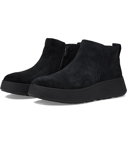 Amazon.com | FitFlop F-Mode Leather Flatform Zip Ankle Boots All