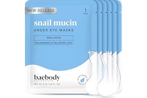 Baebody Advanced Snail Mucin Under Eye Patches for Women & Men (6 Pairs) - Under Eye Masks for Dark Circles and Puffiness - With Niacinamide - Reduce Fine Lines and Wrinkles