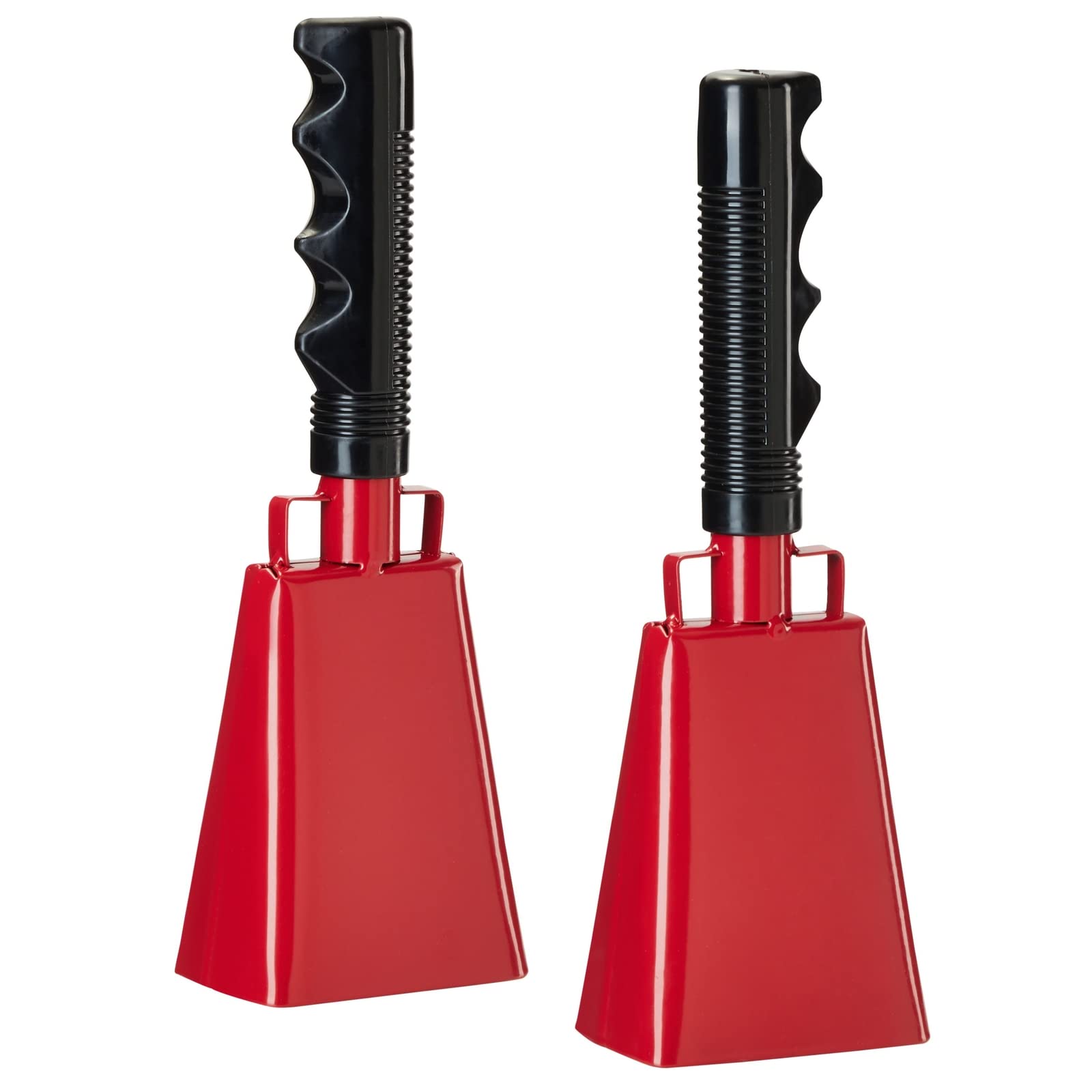 Photo 1 of BLUE PANDA Cow Bell Noise Maker - 9-Inch Red, 2 Pack - Cow Bells for Sporting Events & Cheer - Sport Cowbell with Handle