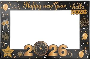 CONGARTENO 2026 New Years Eve Party Photo Frame Props Lightweight Selfie Booth Decoration for Festive Celebrations