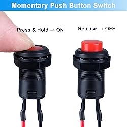 DMWD 12-Pack 12mm Mini Momentary Push Button Switch