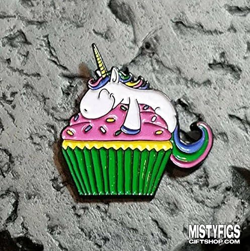 Chibi Cute Kawaii Unicorn Cupcake Enamel Lapel Pin