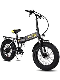 PRIDE Folding Electric Mountain Bike with 20 Inch Fat Tire ,48V Lithium Battery 250W Aluminum Mountain Snow Beach Bicycles , Shimano 6 Speeds Gear &hellip;