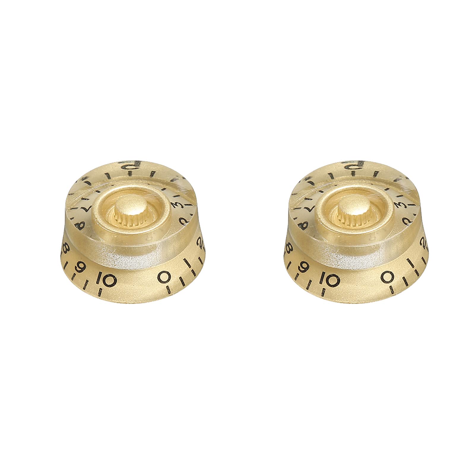PATIKIL Electric Guitar Top Hat Knobs Speed Volume Tone Control Knobs 6mm/0.24" Gold for LP Style Electric Guitar Bass Musical Instrument Parts Replacement Pack of 2