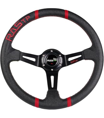 Amazon.com: Momo DRF33BK1R Drifting Red 330 mm Leather Steering