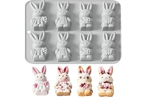 Easter Molds,Non-Stick Fondant Mould | Easter Bunny Silicone Molds - for Cookie Baking Cake Dessert Soap Candle Crafting