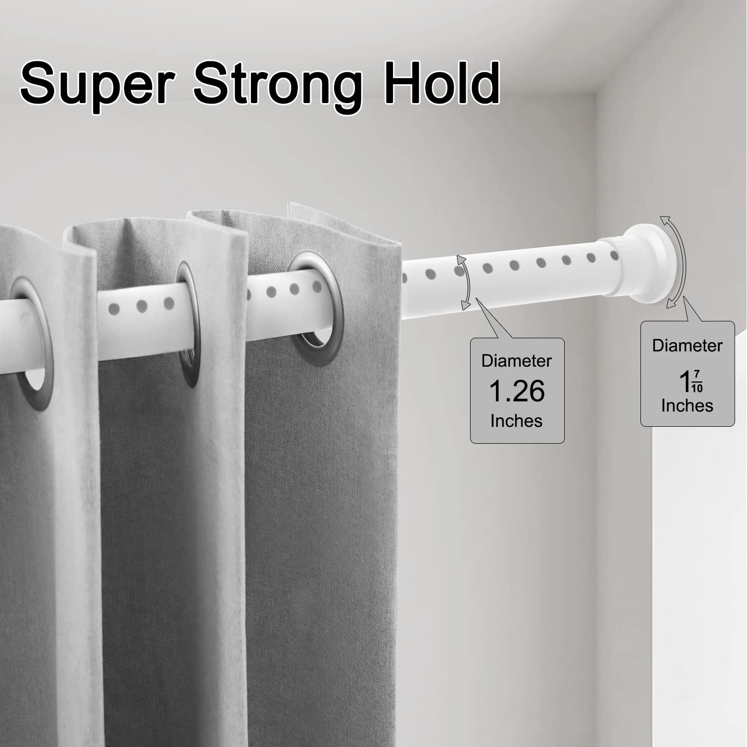 Refrze Room Divider Tension Curtain Rod, Tension Shower Curtain Rods