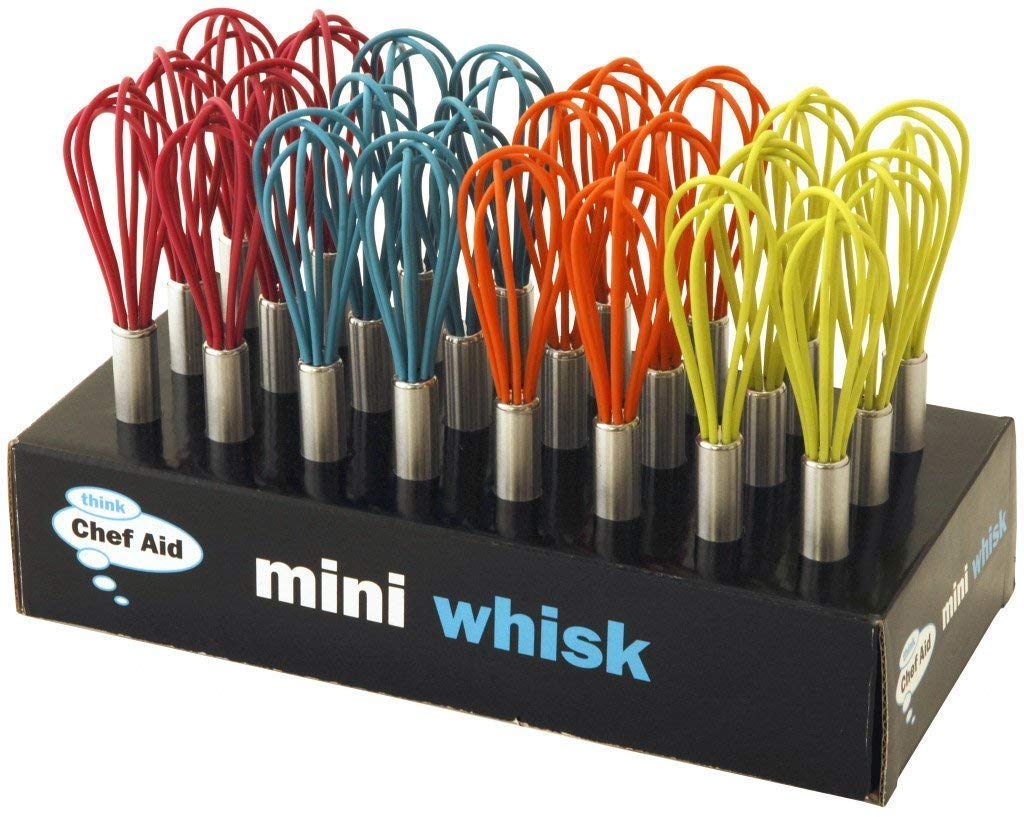 2 x Cute Retro Colourful Mini Whisk Assorted Colours Kitchen Gadget