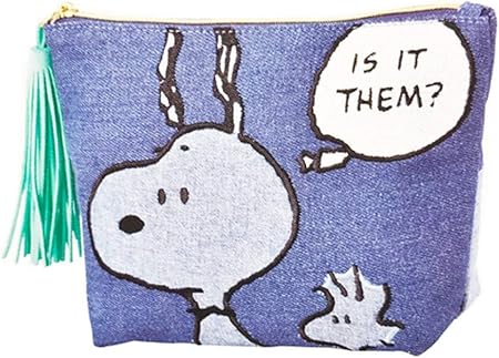スヌーピー パッチワーク デニム ペンポーチ タッセル付き スヌーピー ふきだし ペンケース 文房具 オフィス用品 Amazon