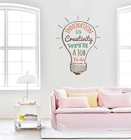 Zigrocket Citation Sur L Innovation Bricolage Wall Sticker Enlevement Vinyle Home Decor Wall Decor Sticker Murales 65 X 50 Cm Amazon Fr Cuisine Maison