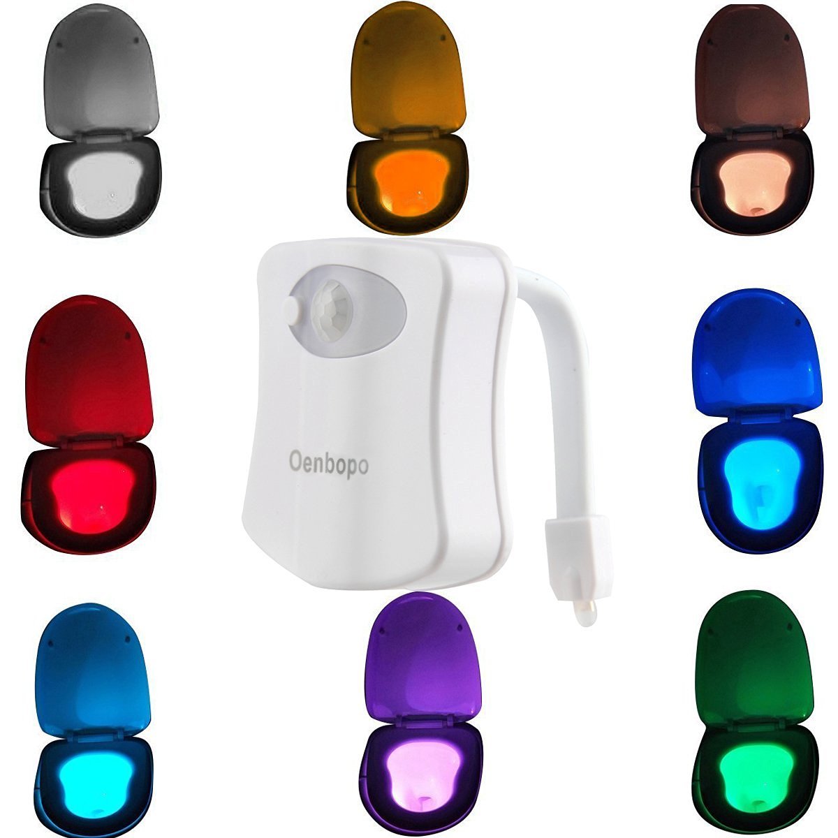 Colorful Motion Sensor Toilet Night Light, Oenbopo Home Toilet Light