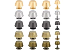 PH PandaHall 20 Sets Alloy Screw Back Spike 5 Colors Purse Handbag Feet Nailhead Stud Flat Buckle Button Cap Rivets for Punk 