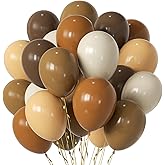 Brown Party Balloons,50pcs 12 Inch Retro Brown Sand White Balloon Coffee Cocoa Tan Neutral Balloons Apricot Beige Nude Balloon for Thanksgiving Wedding Anniversary Bear Party Decorations