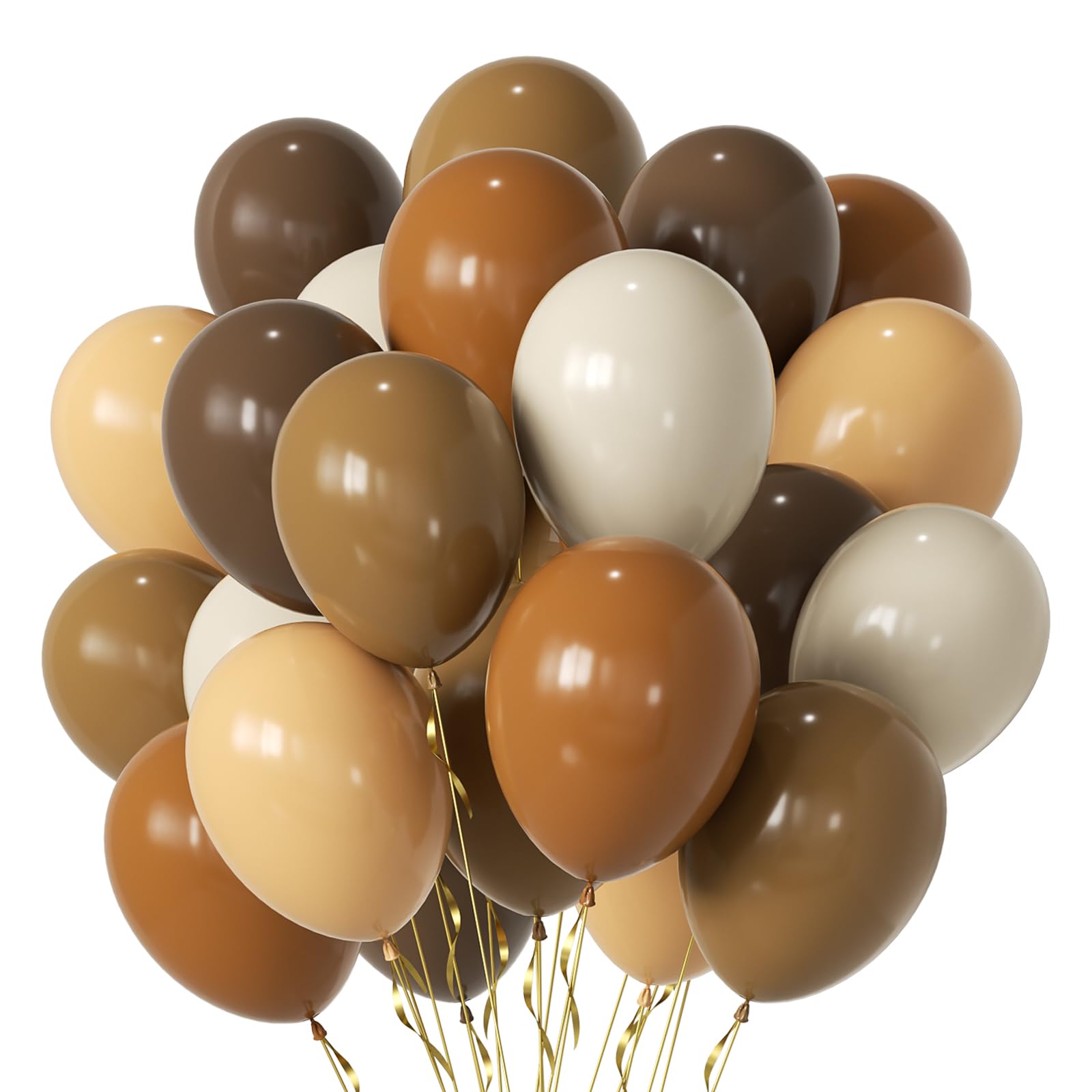 Photo 1 of Brown Party Balloons,50pcs 12 Inch Retro Brown Sand White Balloon Coffee Cocoa Tan Neutral Balloons Apricot Beige Nude Balloon for Thanksgiving Wedding Anniversary Bear Party Decorations