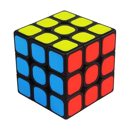 Alician 3x3 Frosted Surface Sticker Magic Cube for Begainer Black Bottom