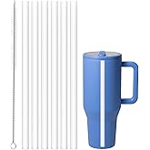 Replacement Straw Compatible with Hydrojug Traveler 40 oz Tumbler Cup, 6 Pack Reusable Straws with Cleaning Brush, Plastic Straw for Hydrojug Lid, Accessories