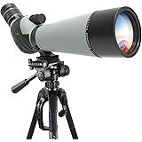 Emarth 20-60x80mm Porro Prism Spotting Scope with Camera Tripod, 45-Degree Angled Big Eyepiece,Waterproof Fogproof Spotter Scope for Target Shooting Bird Watching Archery Wildlife Scenery