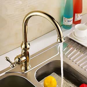 Vollmetall rhodiniert Kupfer Küchenspüle Wasserhahn Umdrehung 360