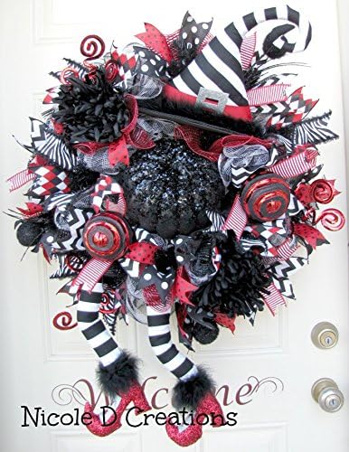 Halloween Wreath, Witch Wreath, Deco Mesh Wreath, Front Door Wreath