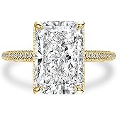 Maxinejewelry 4.5CT Elongated Radiant Cut Engagement Ring for Women, 5A CZ Bridal Wedding Promise Ring, S925 Silver Jewelry