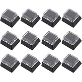 SG Store 12PCS Double-Layer Keycaps Plastic Profile Custom DIY 18x18mm Compatible with Cherry MX Switches with Transparent Cover Cap (Black)