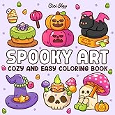 Spooky Art: Cozy Vibes Coloring Book Featuring Cute Doodles, Spooky Stuff, and Cuddle Characters for Relaxation and Stress Re