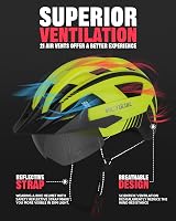 Victgoal Bike Helmet with USB Rechargeable LED Light Yellow L 57-61 cm view 3