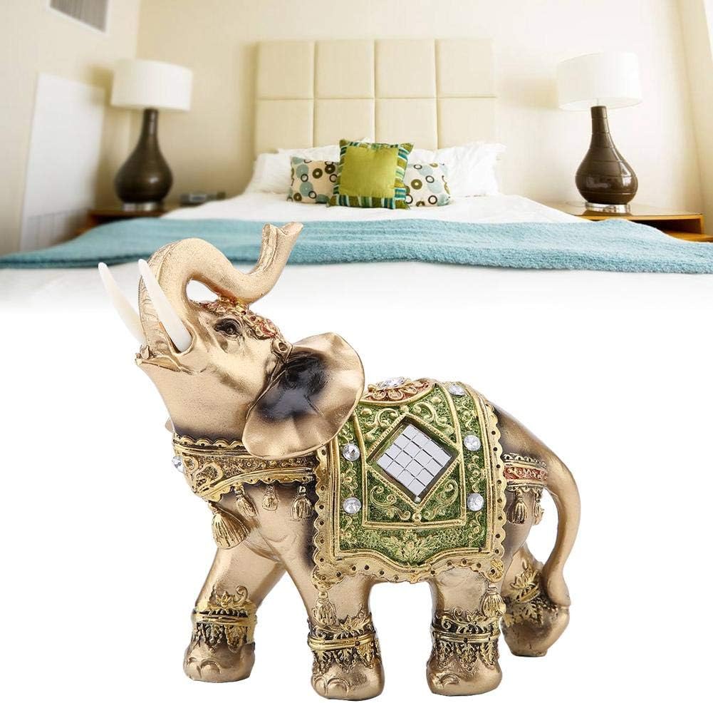 Hakeeta Lucky Elephant Statue, Feng Shui Elephant, Green, Perfect for Home Shop Decoration Gift, Thematic Display - Image 4