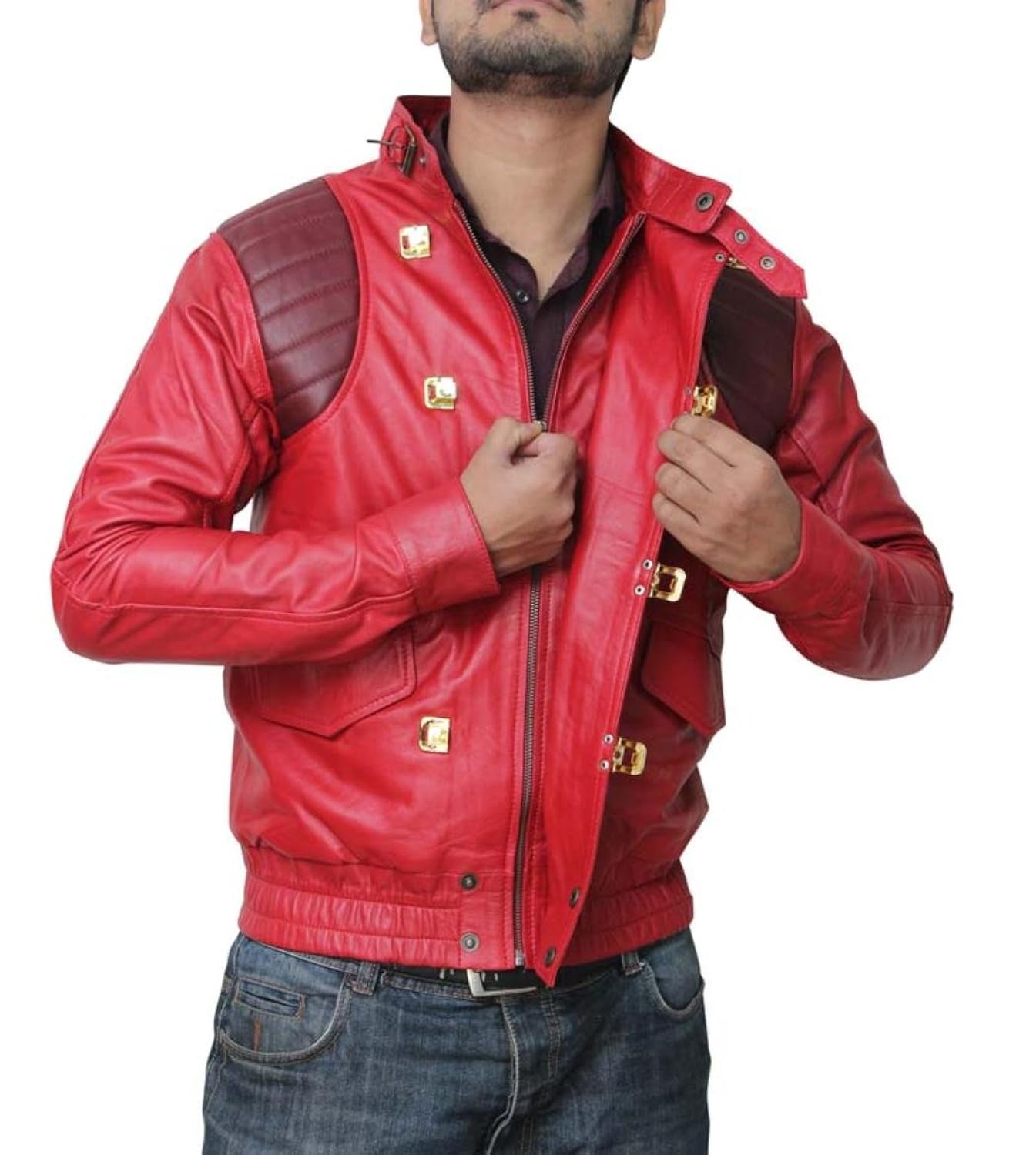 Custom Akira Cyber Punk Hand Painted Red Leather Biker Kaneda Cosplay Jacket Any Size Any Style And Designed Any Way You W Cool Jackets Kaneda Jacket Jackets