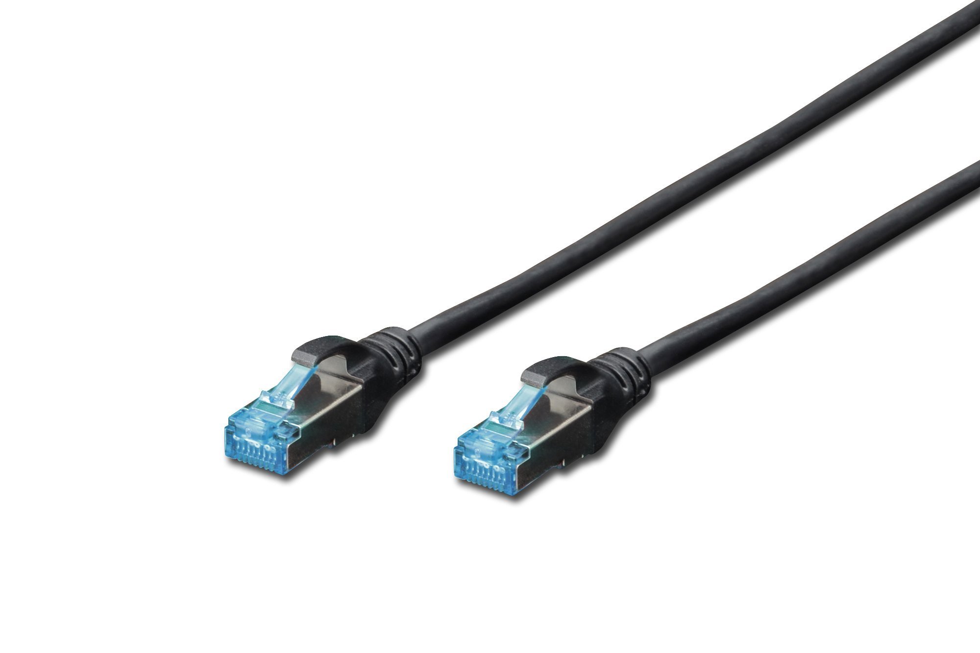 Digitus LAN Cable Cat 5e - 0.5m - CCA Network Cable with RJ45 - SF/UTP Shielded - Compatible with Cat6 & Cat5 - Black
