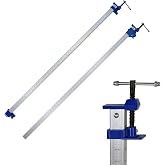 FEIRONG 48 Inch Heavy Duty Bar Clamps (2 Pack) - Dual-Scale Ruler (Inch &amp; CM), 330LB Capacity, 90&deg; Angled Jaws for Cabinet Making, Door Assembly, Professional Woodworking (Blue)