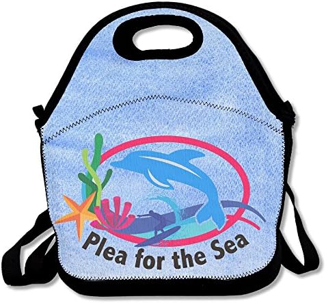 Sufer Plea For The Sea Lunch Tote Bag Picnic Lunchbox Insulated Reusable Container Organizer Form Adults, Kids