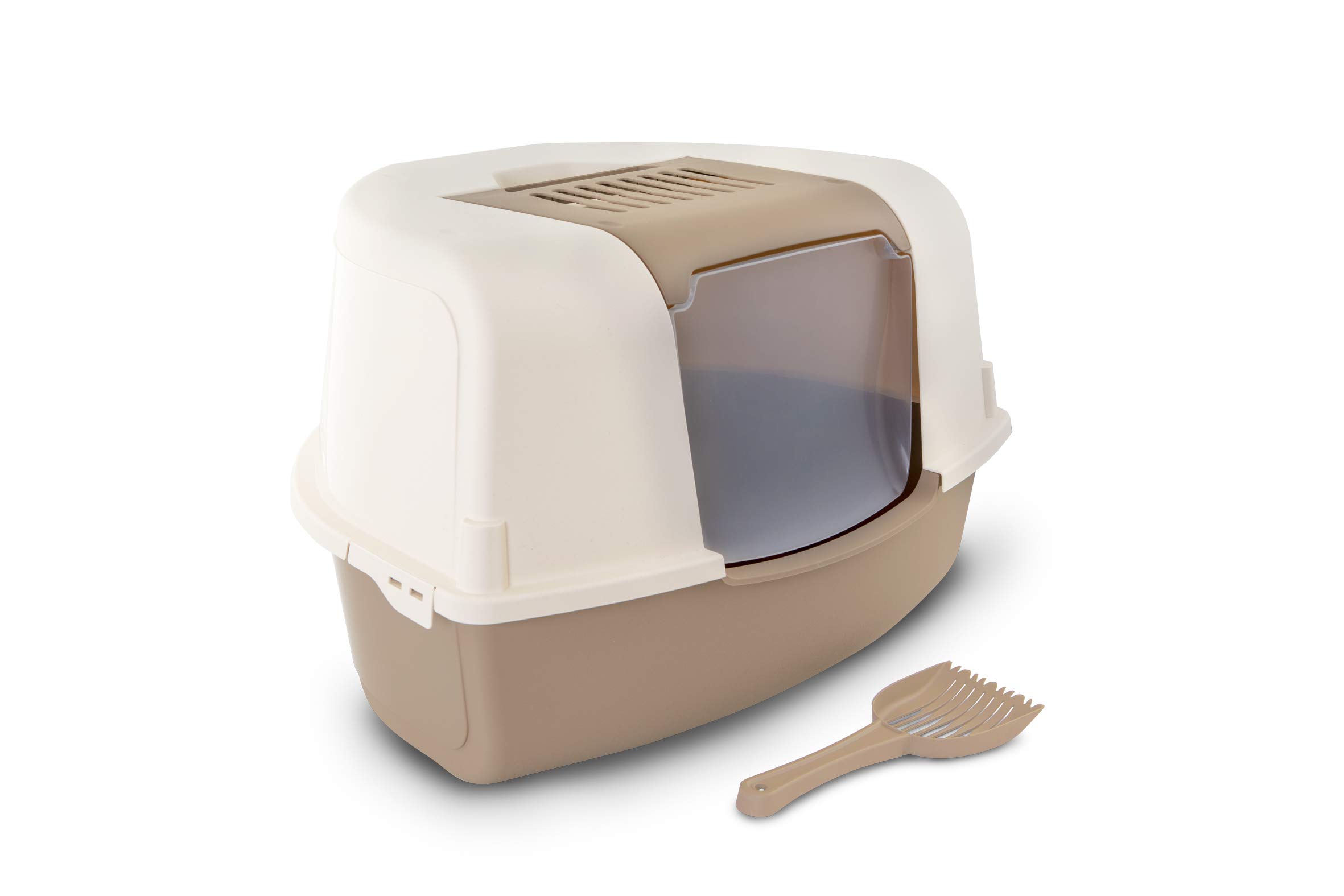 Rosewood Ariel Corner Cat Toilet, Litter Tray, Mocha, Extra Large
