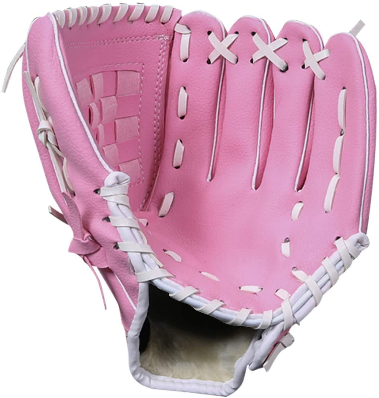 ZYYRSS Baseball Glove for Kids/Youth/Adult, Softball Gloves,Sports Batting Gloves PU Leather Left Hand Glove, Right Hand Throw (Pink, 12.5 inch)