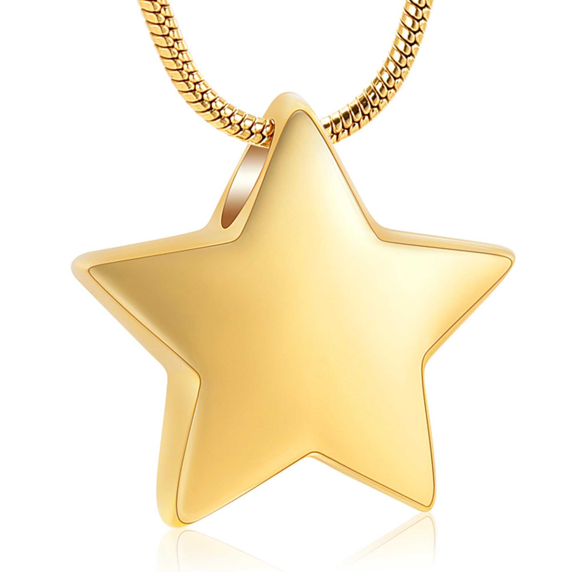 VCCWYQK Cremation Jewelry Small Star Urn Necklace for Ashes for Women Stainless Steel Memorial Necklace for Ashe Human Pet