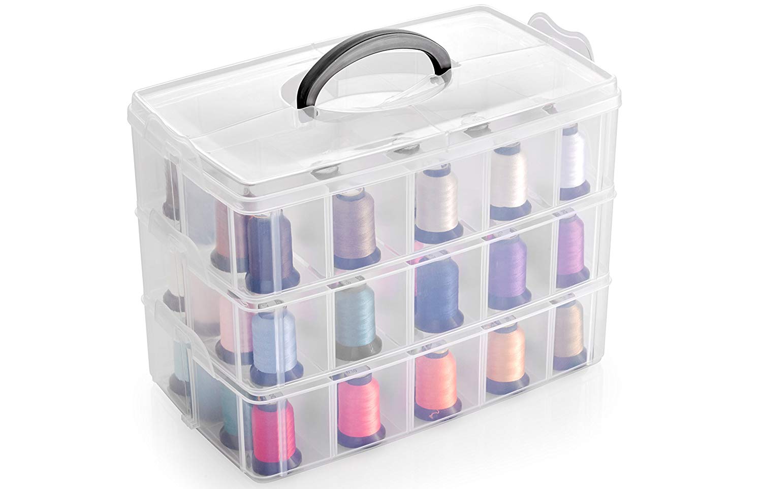 6 Bins+Things+Stackable+Adjustable+Compartments