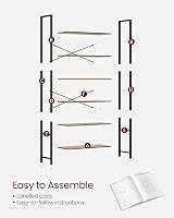 VASAGLE 6-Tier Bookshelf Bookcase 30x80x186 cm Wheat Brown Ink Black LLS082B48 view 9