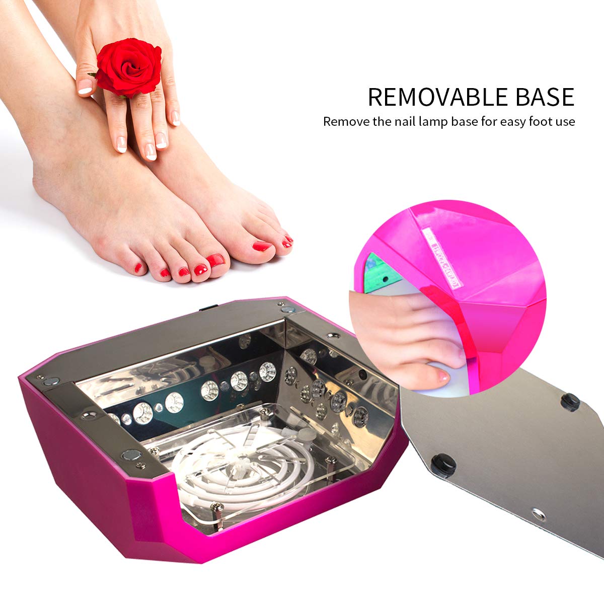 Lámpara LED UV Profesional de 36W, Morpilot Secador de Uñas para Manicura de Shellac y Gel con Temporizador de 3 Modos para mujer