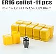 Konmison 11 PCS 1-10mm ER16 Spring Collet Set for CNC Engraving Machine & milling Lathe Tool