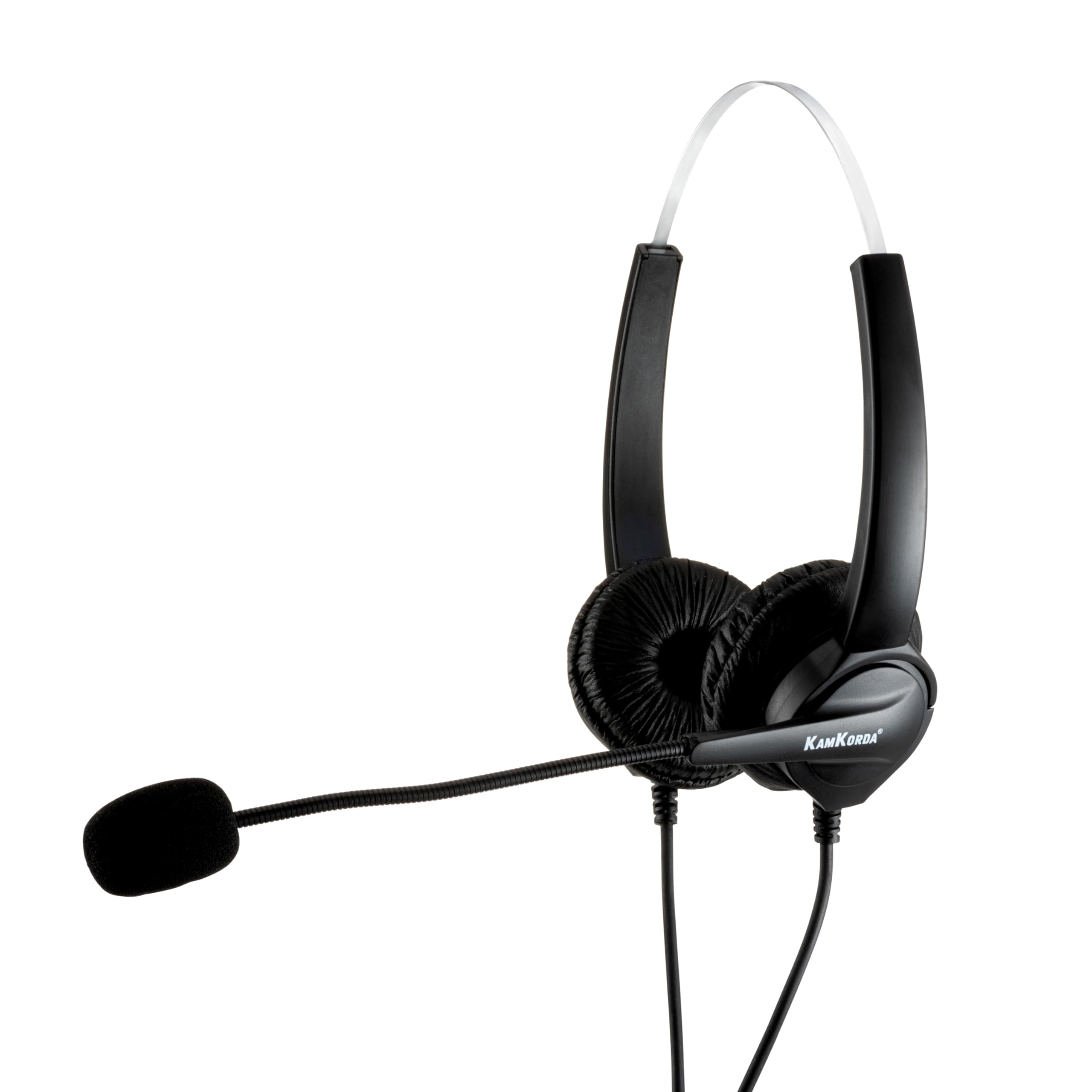KamKorda Computer Headset with Microphone | USB Headset with Microphone | Noise Cancelling Teams Meetings Office Home Remote Work Call Center and More