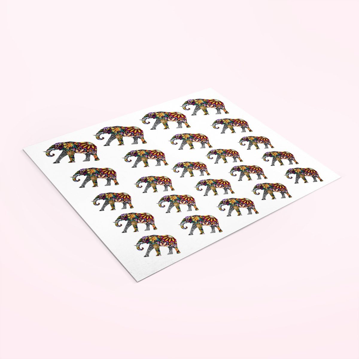 Bright Florals Elephant - Nail Decals by YRNails