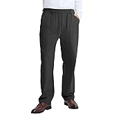 LETAOTAO Mens Elastic Waist Pants - Relaxed Fit Stretch Waistband Pull On Cotton Twill Casual Pants for Seniors