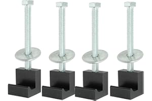 TYFYB Pickup Truck Tool Box Tie Downs Aluminum J Hook Crossover,Truck Tool Box Mounting Kit,Universal Fit, Easy Mount 4 Pack - Black